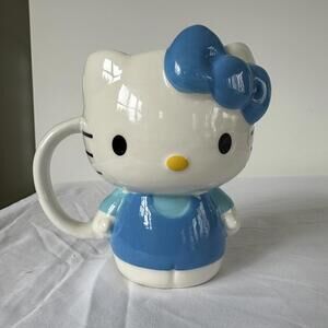 NEW Sanrio Hello Kitty 3D Blue Bow XL Tall Collectible Coffee Cup/Mug NWT